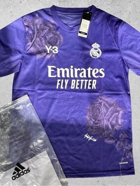 Adidas Fly Emirates Y-3 Purple Rose Soccer Jersey Size Medium